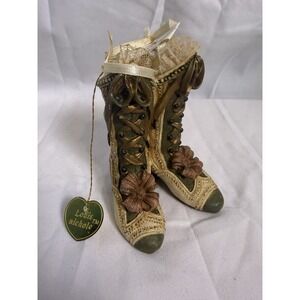 Vintage Kurt Adler Louis Nicole 1999 Victorian Lace Boots Christmas Ornament 3"